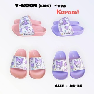 Y-Roon รองเท้าแตะแบบสวม ลิขสิทธิ์แท้ลาย Kuromi รุ่น Y72 พื้น EVA น้ำหนักเบา ไซส์ 24-29/30-35