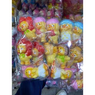 (ยกโหล12ชิ้น) สกุชชี่พวงกุญแจ สกุชชี่ขนมปัง ลายการ์ตูน หมีเนย เป็ด หมูเด้ง คาปิบาร่า ของเล่นสำหรับเด็ก