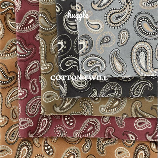Paisley รองเท้าสลิปเปอร์หัวปิด รองเท้าใส่เดินในบ้าน ผ้าคอตตอลทวิล ฟองน้ำหนานุ่มพิเศษ