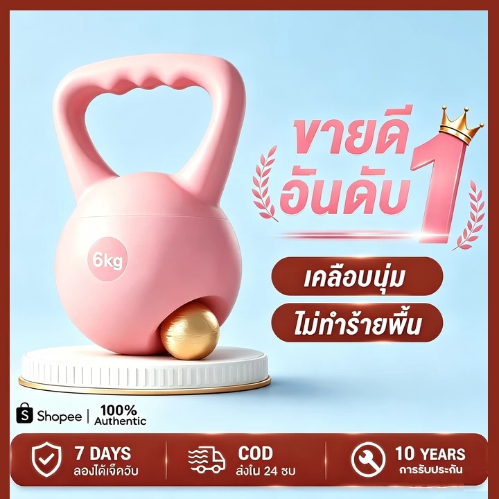 【รับประกัน30ปี】เคตเทิลเบล 2/4/6/8กก ดัมเบลลูกตุ้ม วัสดุพีวีซีนุ่ม ยกน้ำหนักเคตเทิลเบล ลูกตุ้ม เคตเทิลเบลล์แบบนุ่ม ดัมเ