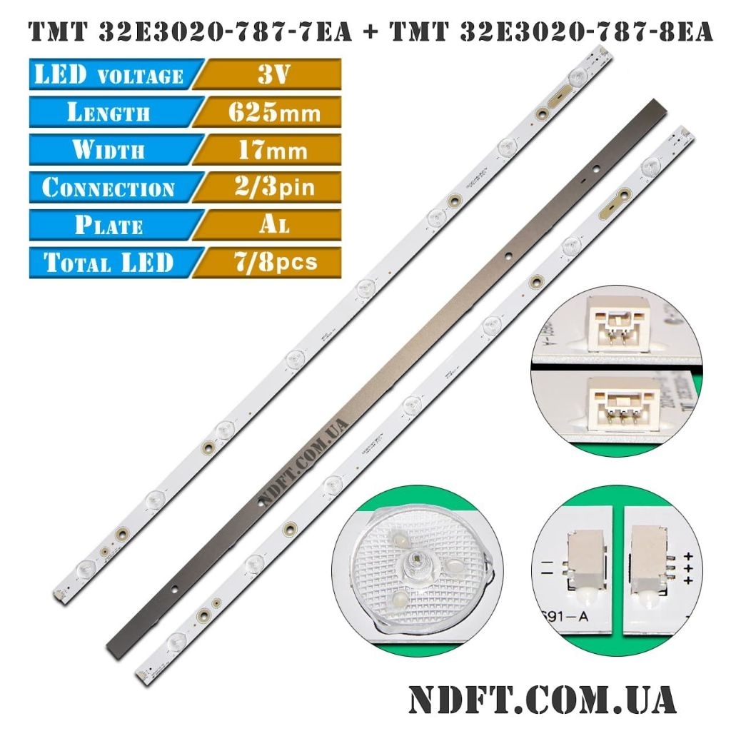 หลอดLEDแบล็คไลท์ TCL รุ่น LED32T3500 , L32P31ED พาร์ทหลอด TMT 32E3020-787-8EA , 006-P2K1960B