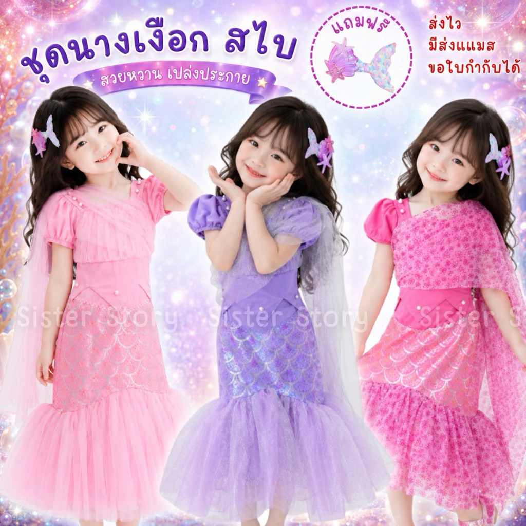 🇹🇭มีส่งแมส จาก กทม🔥ชุดนางเงือก สไบ นางเงือกไทย นางเงือก ฟรีกิ๊ฟ งานสวย น่ารัก