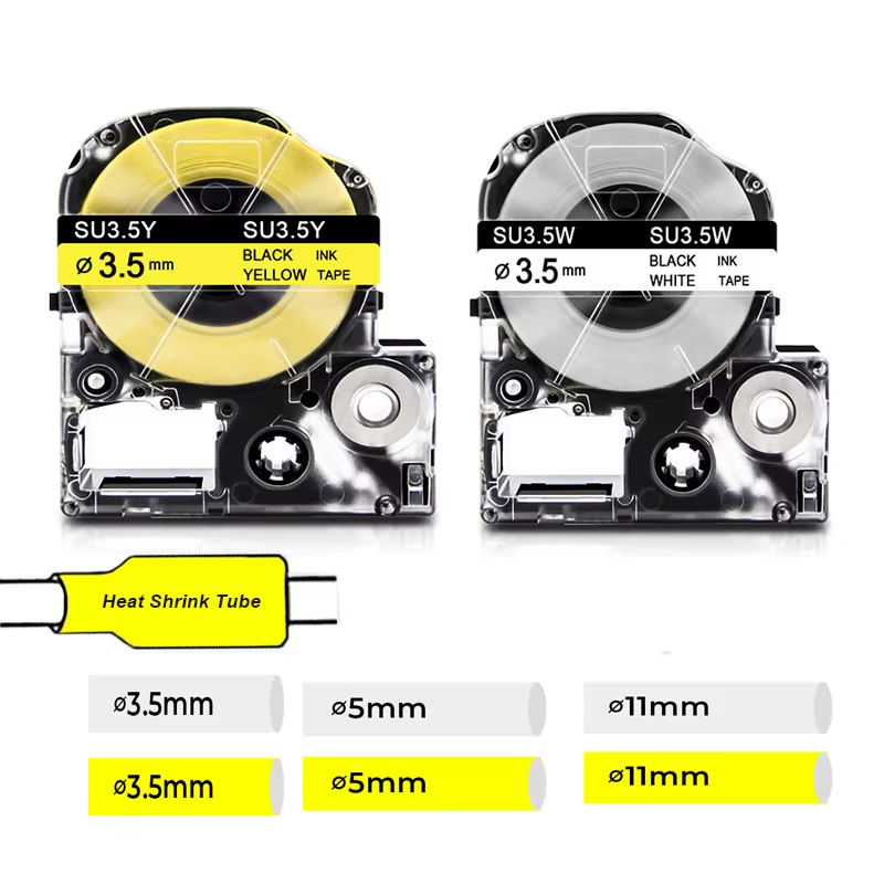 เทปท่อหดความร้อน 5/7 มม. SU5Y SU5S เข้ากันได้กับแท็ก Epson สำหรับ Epson Pinter LW400 LW500 LW600