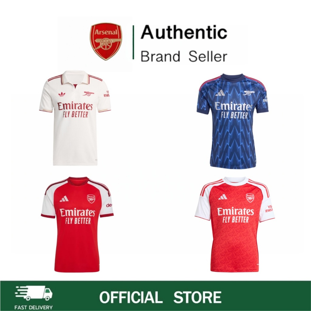 กระแสฮิตตอนนี้ Arsenal 26/27 25/26 Home Authentic Jersey เนื้อผ้านุ่ม ระบายอากาศดี