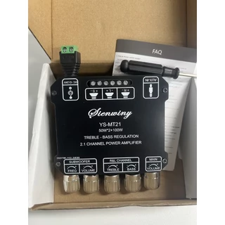 SINWINY YS-MT21 TPA3116 2.1 ช่องบลูทูธ 5.0 เครื่องขยายเสียงซับวูฟเฟอร์ 50WX2 + 100W เครื่องขยายเสียงสเตอริโอเบส