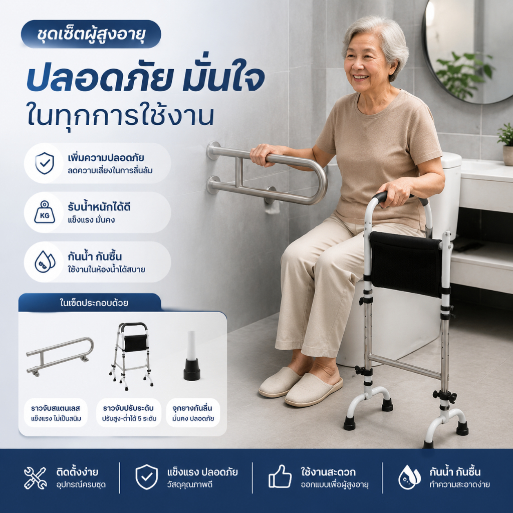 สแตนเลส304 ราวจับห้องน้ำ มั่นคง ราวช่วยพยุง ราวกันลื่น ราวพยุง ราวพยุงในห้องน้ำ ราวจับสแตนเลส:รูปตัวยู U