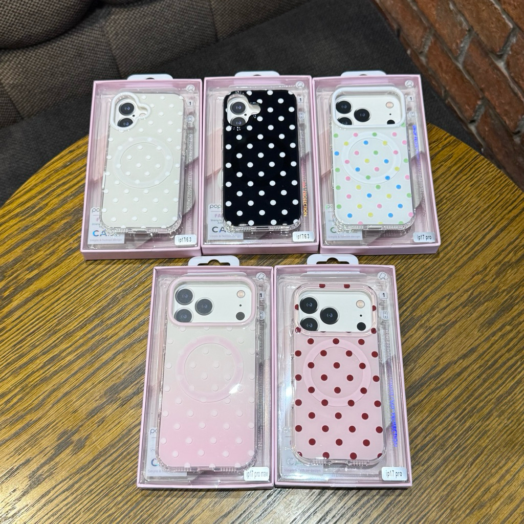 popphone caseลายจุด สไตล์มินิมอล รองรับแม่เหล็กชาร์จ สำหรับรุ่นไอโฟน17promax 17pro 17 16promax