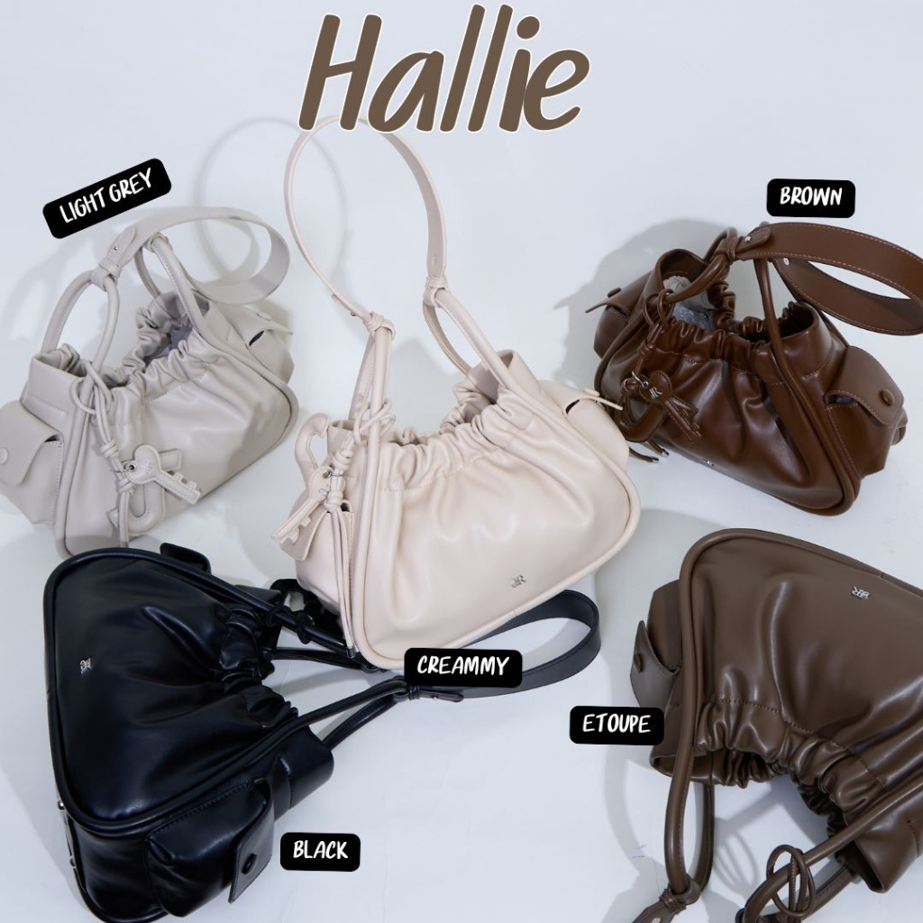 กระเป๋าHallie ฮันลี่ สินค้าพร้อมส่ง ขนาดกว้าง 11 นิ้ว พร้อมตัวห้อย