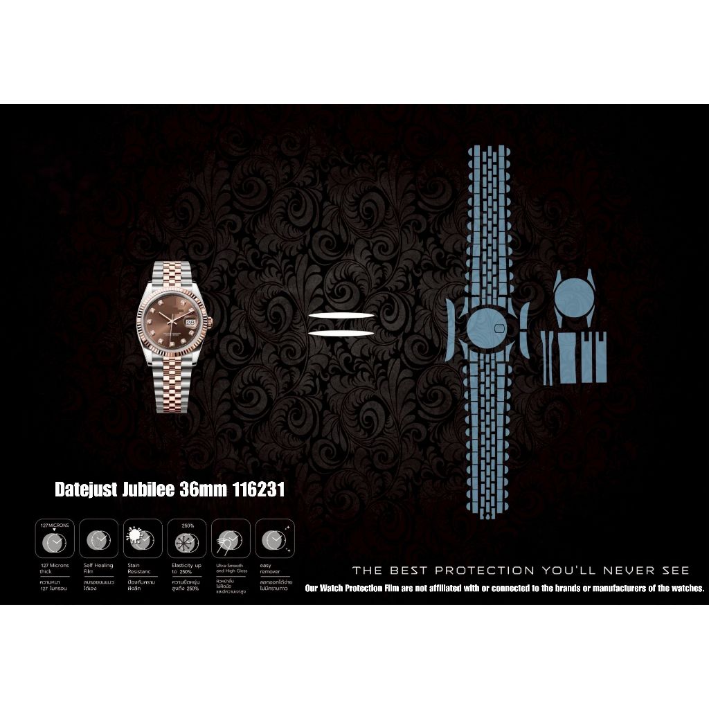 ฟิล์มป้องกันรอยนาฬิกา Watch Protection Film for Rolex Datejust Jubilee 36mm 116231