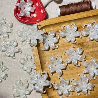 ดอกกระดังงาอะคริลิค 30 มม. 10 ชิ้น อะไหล่ดอกไม้สำหรับงานเครื่องประดับ DIY