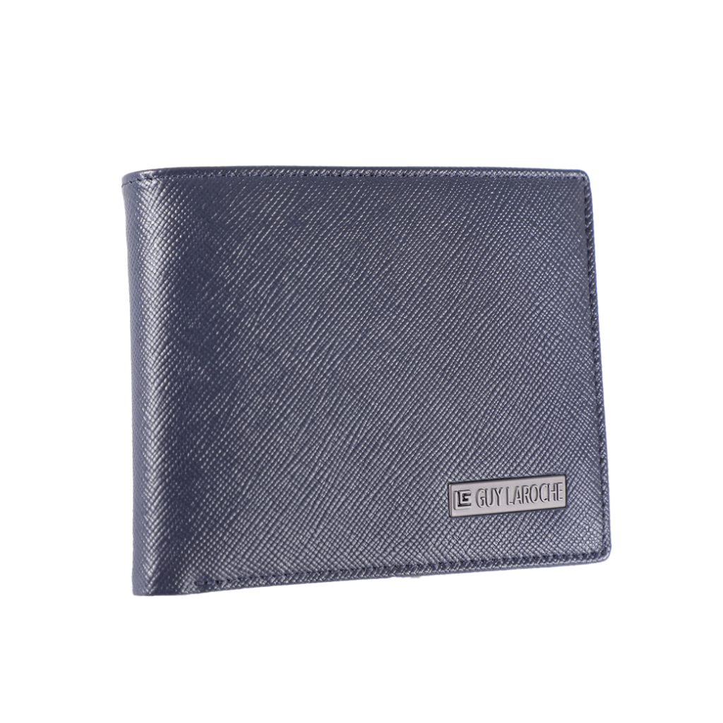 Guy Laroche กระเป๋าสตางค์ผู้ชาย หนังอัดลายซาเฟียโน่ 8 การ์ด สีกรมท่า รุ่น MGW08618S6NVS