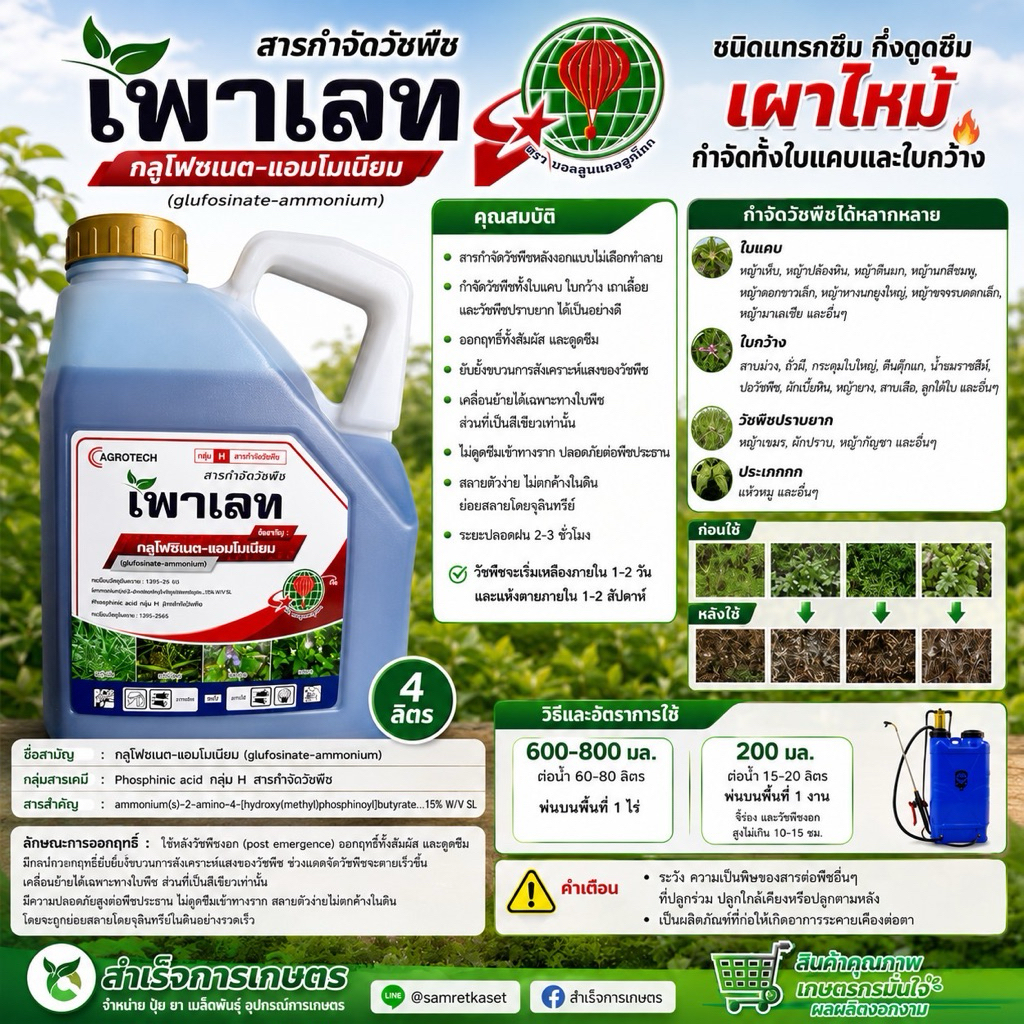 เพาเลท4ลิตร ชื่อสามัญ กลูโฟซิเนต แอมโมเนียม