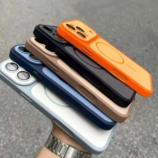 เกราะเปลือกแม่เหล็กกลายเป็น17 Pro Max หน้าต่างขนาดใหญ่พร้อมฟิล์มเลนส์เคสโทรศัพท์ฝ้าสําหรับ ไอโฟน 17 16 Pro Max 15 14 13
