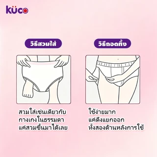 ส่งฟรี【 100ชิ้น 】ผ้าอนามัยแบบกางเกง KUCO ผ้าอนามัยกางเกง อัปเกรดผ้าอนามัยระบายอากาศได้ 360° ระบายอากาศได้ดี