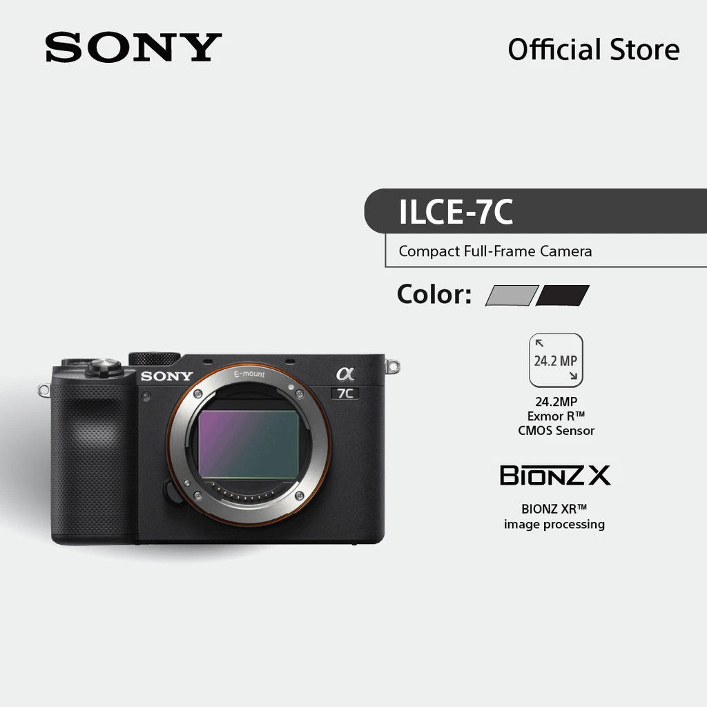 Sony กล้อง Full-frame รุ่น ILCE-7C Lens Camera 24.2MP, 10FPS, 4K/30p, Compact