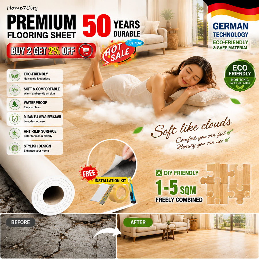 🏡ทนทาน 50 ปี🏡กระเบื้องยาง หนา2mm วัสดุPVC แผ่นปูพื้น แผ่นยางปูพื้น ปูพื้น เสื่อน้ํามัน ติดพื้นจัดห้องนอน รับประกัน