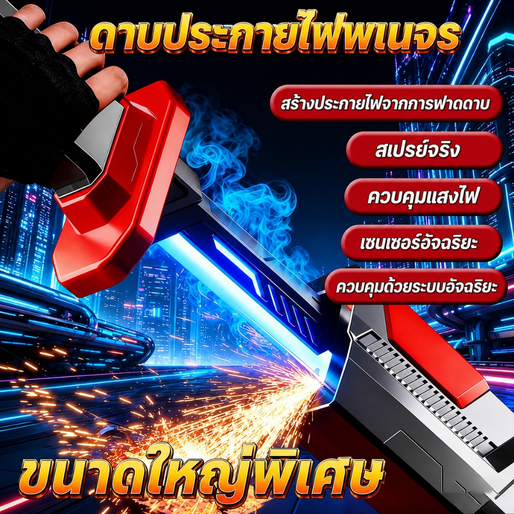 80CM มีไฟ ดาบของเล่น ดาบเลเซอร์พ่นหมอก ปล่อยประกายไฟ ไฟ RGB ปรับได้ ชาร์จได้ พร้อมอะไหล่ครบ toys ของเล่น ของเล่นเด็ก