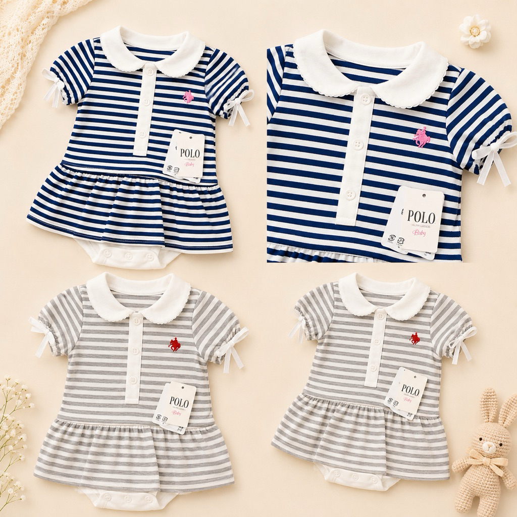 Polo baby Japan ชุดเด็ก บอดี้เดรสเด็กแบรนด์ญี่ปุ่น size 50-80cm