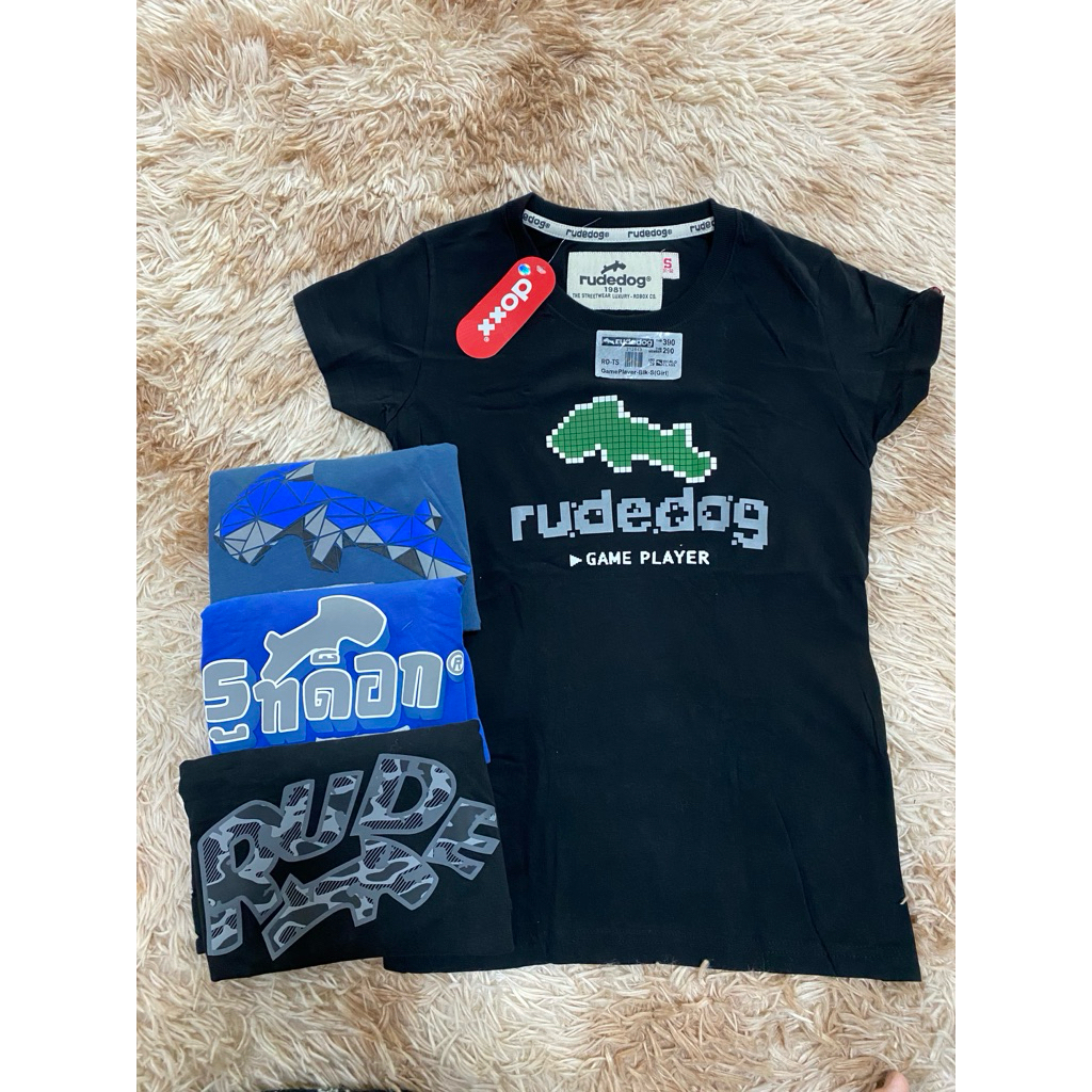 เซลแท้100% เสื้อยืดแขนสั้น Rude dogแท้ ไซด์ sหญิง อก32ยาว23.5