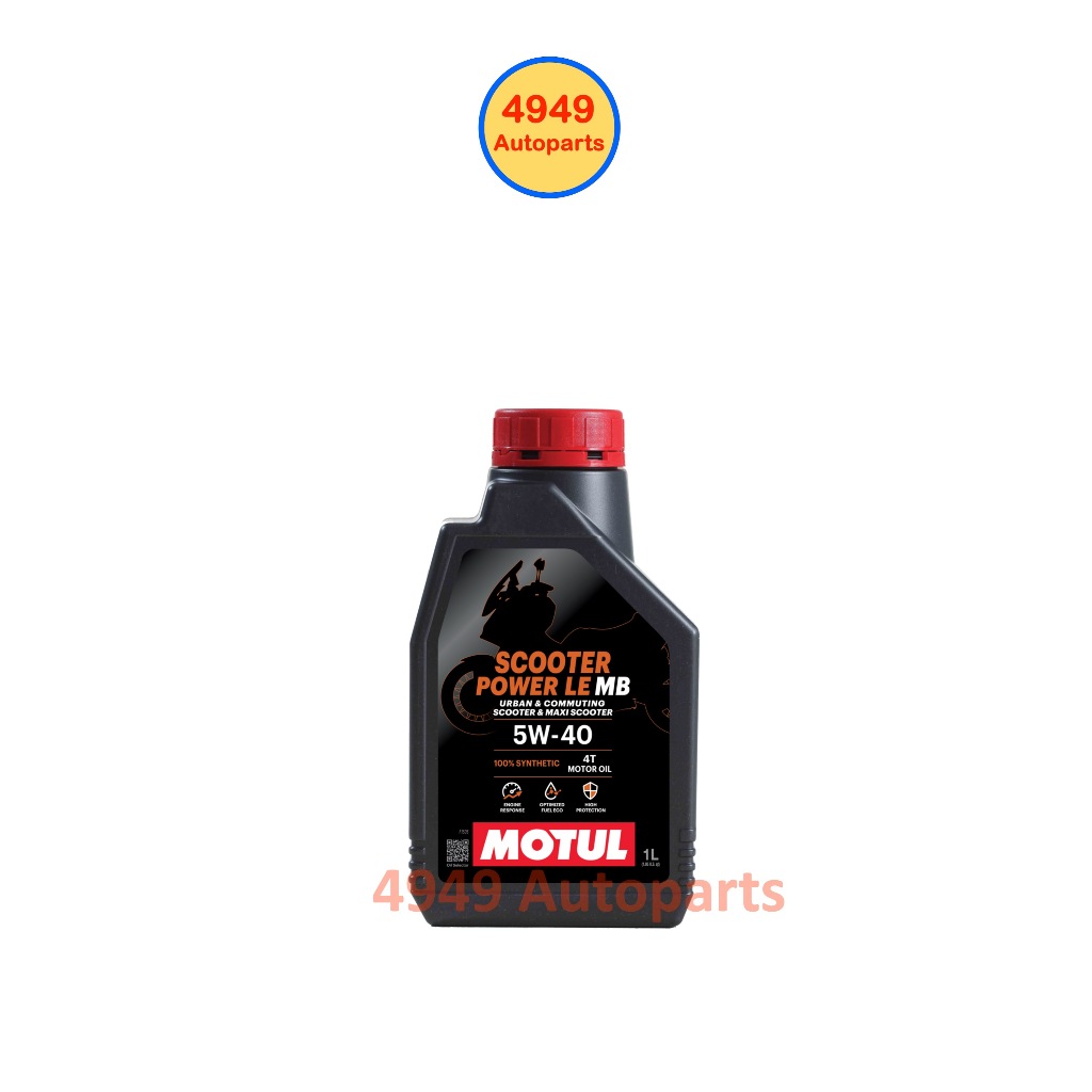 Motul โมตุล น้ำมันเครื่อง มอเตอร์ไซค์ Scooter Power LE 4T 5W-40 5W40 4T MB สังเคราะห์ 1L.