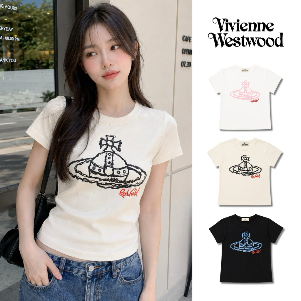 พร้อมส่ง / เสื้อยืด Vivienne Westwood Red Label Orb Sketch Tee ทรง Slim Fit ส่งสินค้าทุกวัน 💯 มีรับประกัน คืนเงินได้
