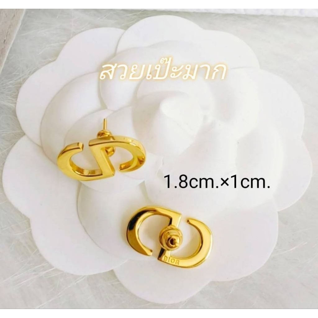 ส่งไว!ต่างหูแฟชั่น งานสแตนเลสแท้ ชุบ 18K เกรด 1:1