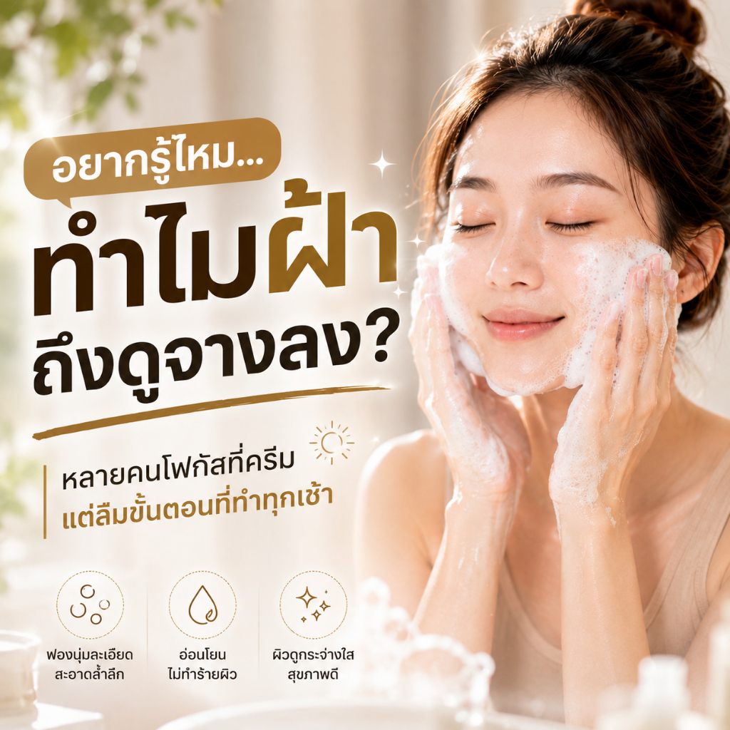 ฝ้าดูชัด ผิวหมองง่าย? ลองเริ่มจากขั้นตอนล้างหน้า | CHAM ARUN สบู่โสมเกาหลี+ไพลสด+ขมิ้น