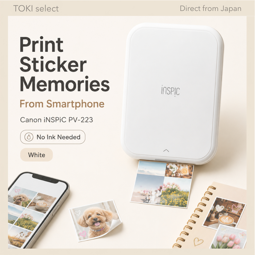 Canon iNSPiC PV-223 Smartphone Mini Photo Printer Sticker Print White
