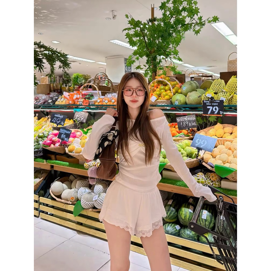 used🪽🤍 ROSY TOP เสื้อแขนยาว Unigam *มีตำหนิ