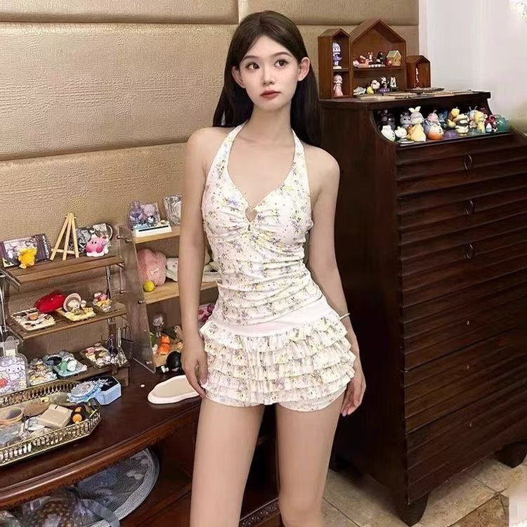 Swift Braชุดว่ายน้ำ 2 ชิ้น ชุดว่ายน้ำกระโปรง ลวดลายดอกไม้ รูปที่ 4