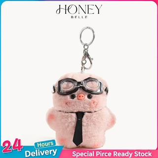 HONEY BELLE✨พวงกุญแจตุ๊กตาหมูสีชมพู จี้ประณีต ดีไซน์น่ารัก เหมาะสำหรับผู้หญิงและเด็ก