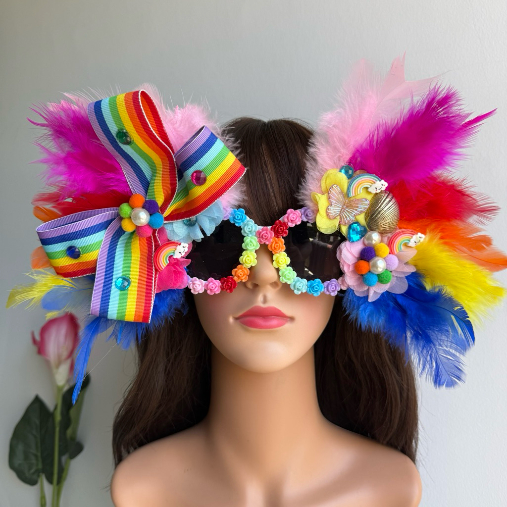 แว่นแฟนซีแว่นกันแดดแว่นหลากสีrainbow