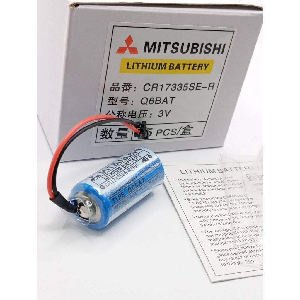 ร้านในกทม สินค้าใหม่ Q-6BAT แบตเตอรี่ลิเธียม Mitsubishi รุ่น Q6BAT  CR17335SE-R ที่มีแรงดันไฟฟ้า 3V.