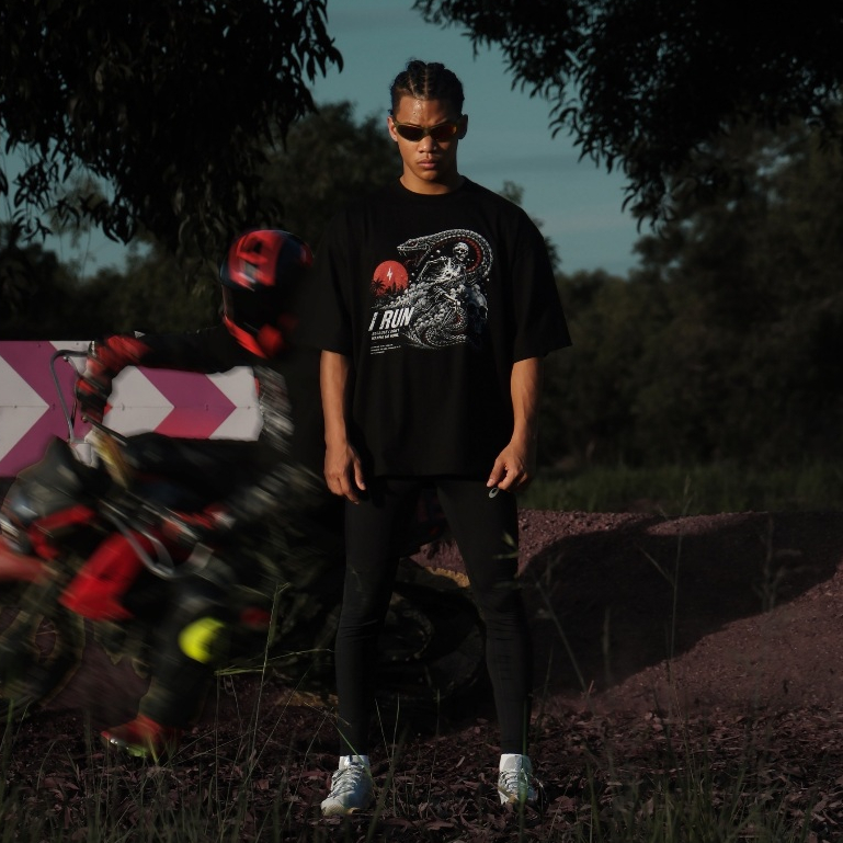Zeroseam technology tee (oversize , unisex) : Black skull