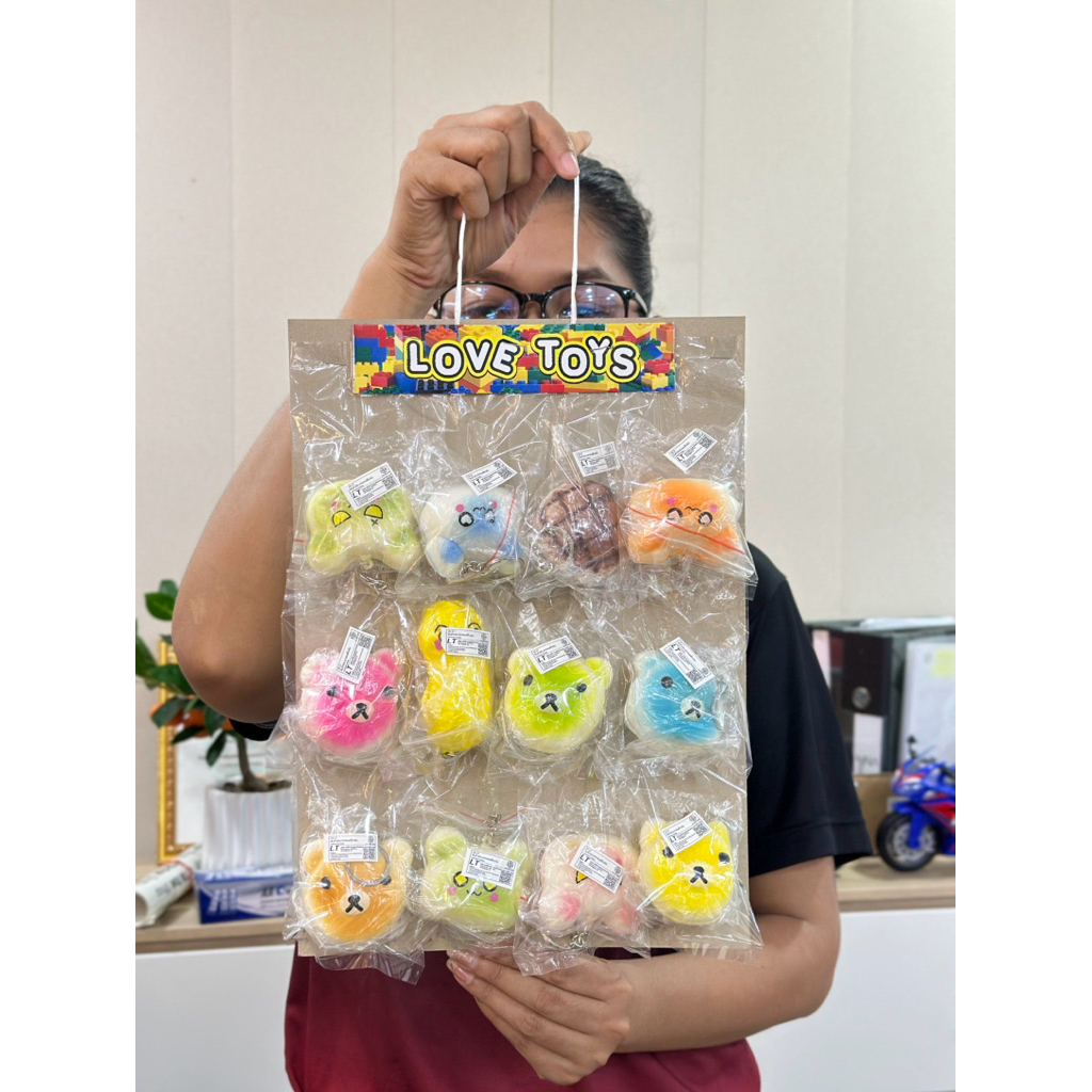 (ขายส่งยกเเผง12ชิ้น) สกุชชี่ขนมพร้อมกุญแจ สควิชชี่ ของเล่นบีบสกุชชี่ ของเล่นคลายเครียด No.0342