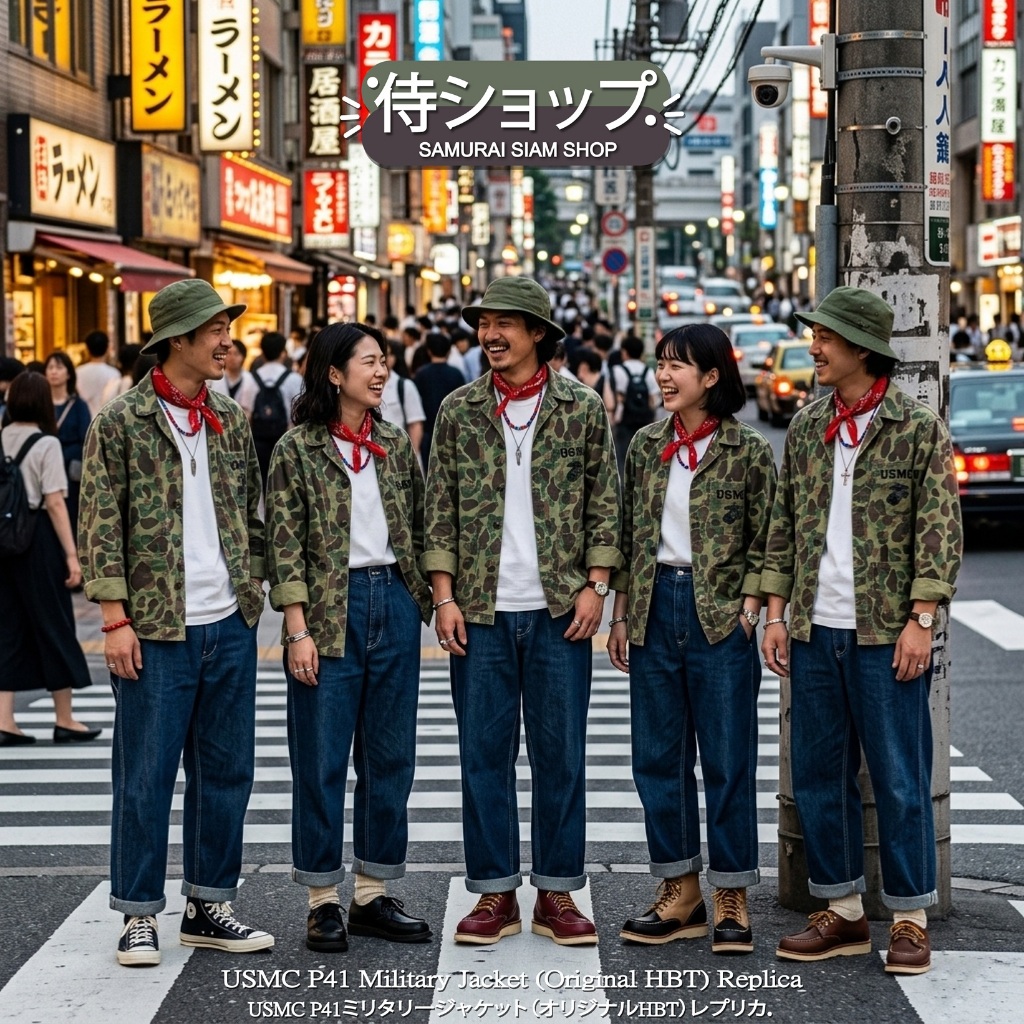 USMC P41.Military Jacket Color Camo Brown OG HBT ดูภาพเพิ่มเติมที่ รายละเอียดสินค้า