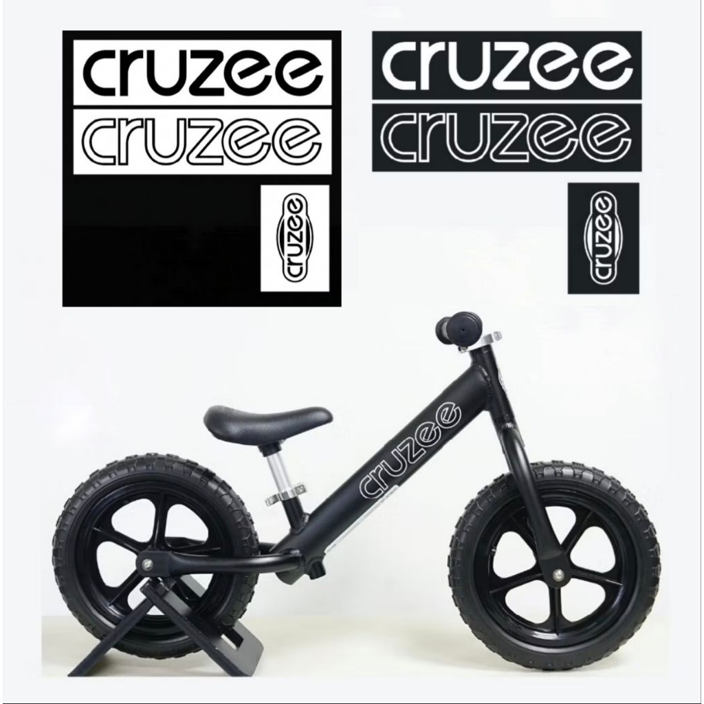 สติ๊กเกอร์ Cruzee balance bike สติกเกอร์สีขาวขอบใส จักรยานทรงตัว