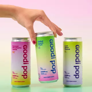 Goodi Pop โซดาพรีไบโอติก Trial Pack | ครบ 3 รส (1+1+1) | 8,000mg Chicory Inulin | 0 Sugar Added | อย.✅