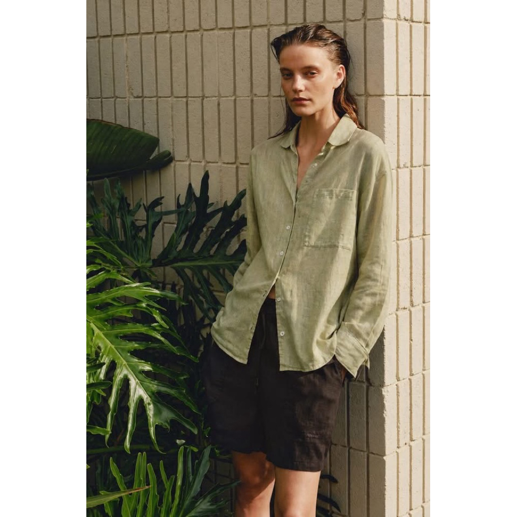 Oysho 100% linen shirt 💚