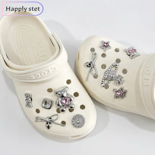 happy step Gร้านไทยจำหน่ายเป็นเช็ต *เฉพาะตัวติดรองเท้า,มาพร้อมกับความสดใส,แฟชั่น,แต่งรองเท้า,พร้อมส่งจากไทย,มาแรง