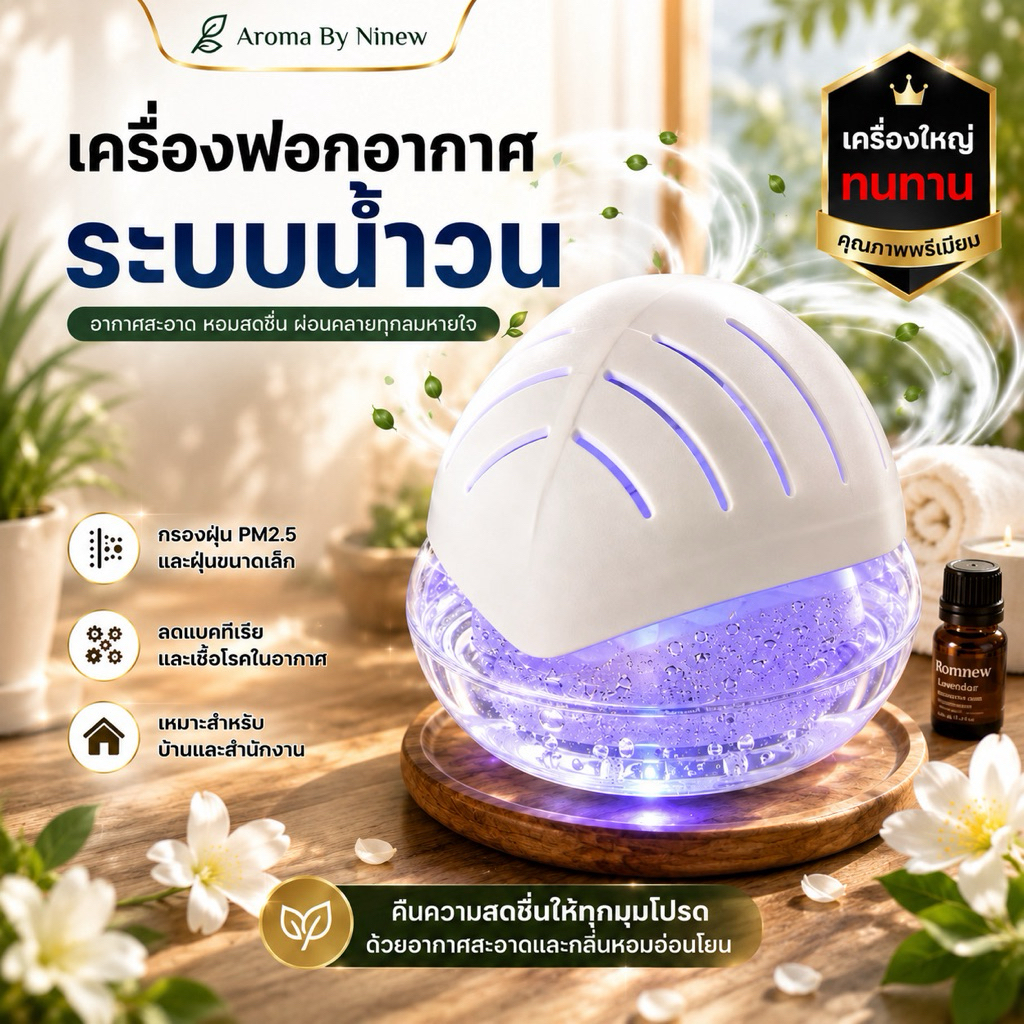 🌟เกรดคุณภาพดี💕เครื่องฟอกอากาศระบบน้ำวน🌈เครื่องใหญ่**ไม่มีควัน ห้องไม่ชื้น💦ค่าส่งถูกมาก📦