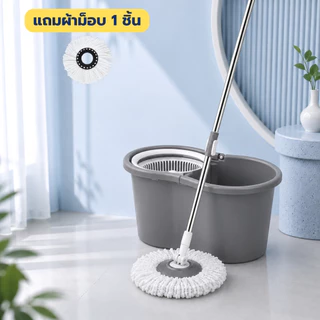 mop ไม้ถูพื้นพลาสติกรุ่นมินิ ชุดทำความสะอาดที่ถูพื้นพร้อมผเาม็อบไมโครไฟเบอร์