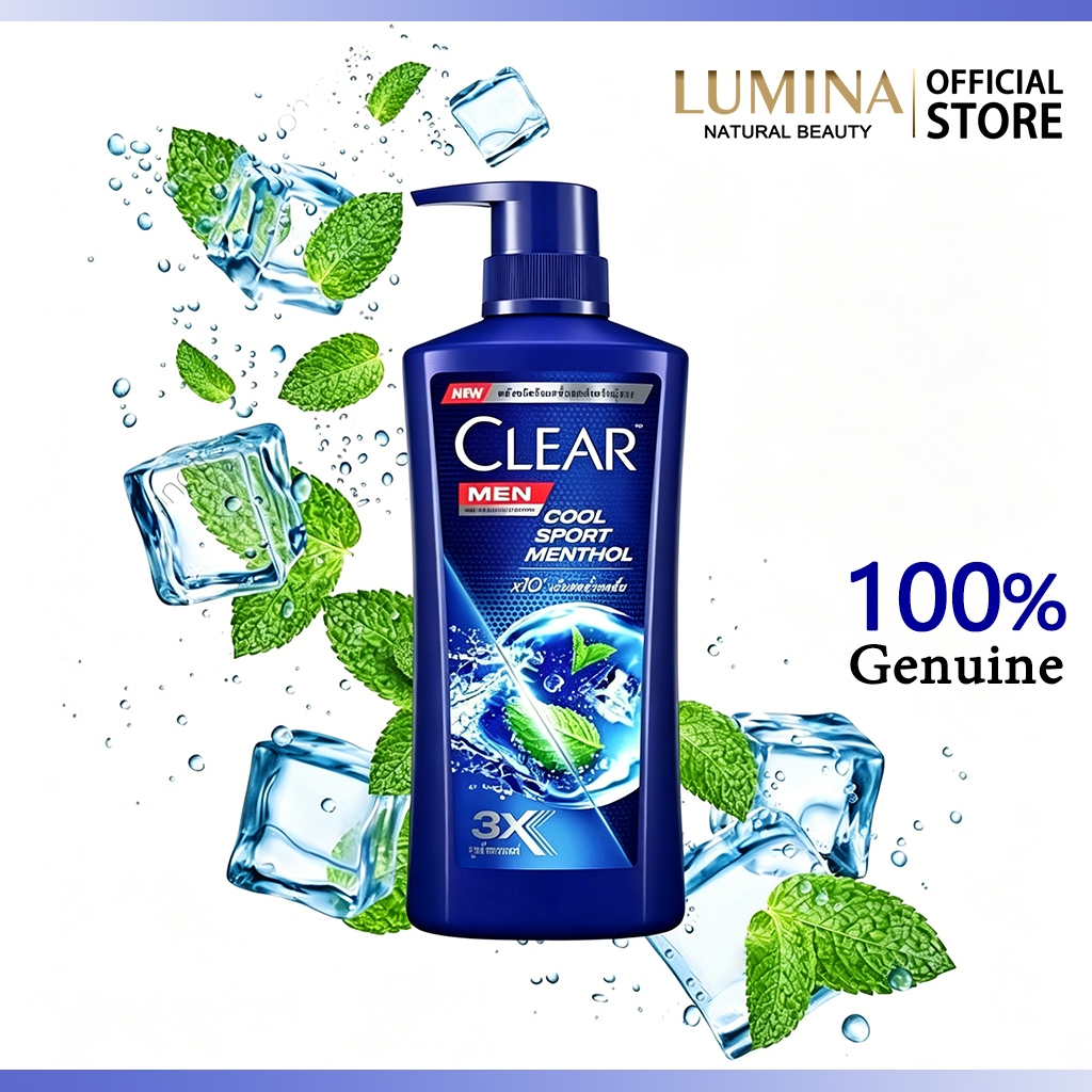 CLEAR เคลียร์ เมน แชมพู คูลสปอร์ต เมนทอล แอนตี้แดนดรัฟ สีน้ำเงิน 370 มล.(คลูสปอร์ต)