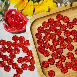 ลูกปัดอะคริลิค ลายใบโคลเวอร์ใส 20 ชิ้น- Crystal Clover Acrylic Beads 12 mm
