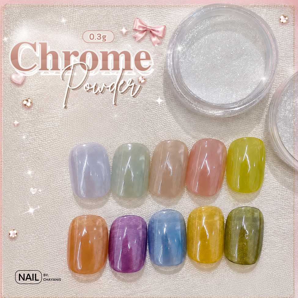 ผงขัดเล็บเนื้อละเอียด Chrome Powder 0.3 g