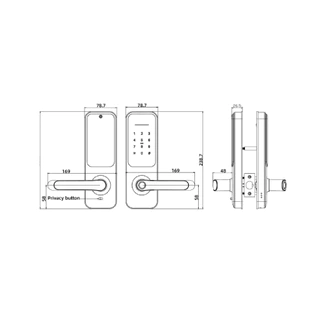 [NEW] ISON Digital Door Lock ประตูดิจิตอลล็อค ติดแทนลูกบิด สแกนนิ้วมือ มี Bluetooth รุ่น SSL-L5102 BL ไม่รวมค่าติดตั้ง
