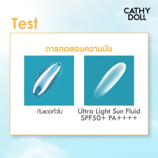 (แพ็คเกจใหม่) Cathy Doll Ultra Light Sun Fluid SPF50+ PA++++ ครีมกันแดดเนื้อฟลูอิด (ขนาดพกพา 15 ml)