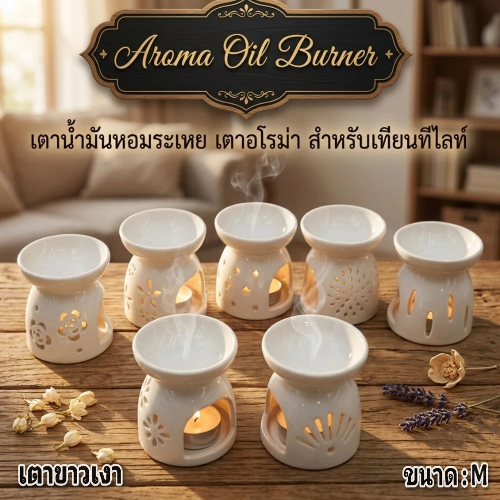 เตาเทียนน้ำมันหอมระเหย เตาขาวเงา เตาจิ๋ว (ราคา ต่อ 1ชิ้น)