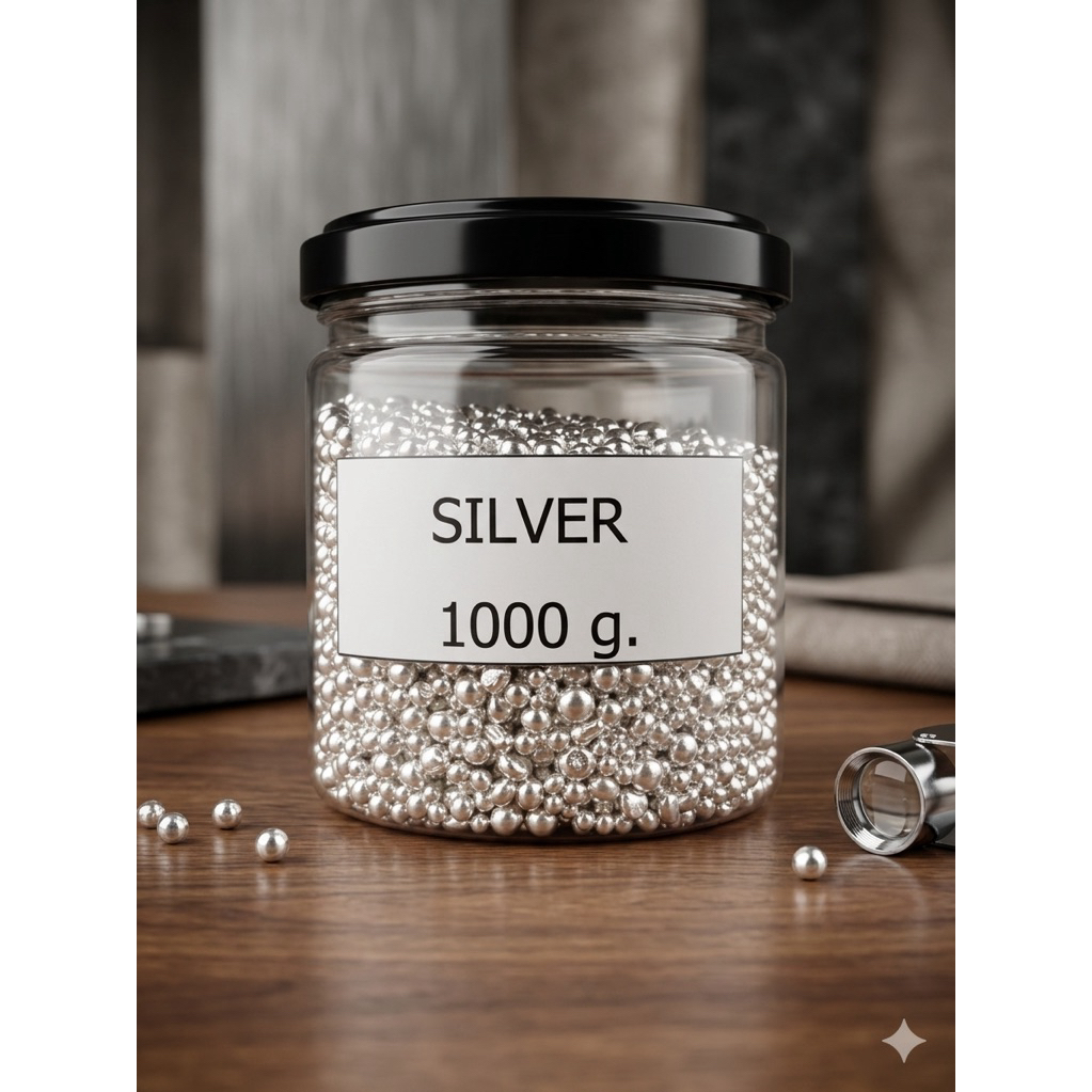SILVER (ผ่อนชำระ) - เงินเม็ด  99.99% น้ำหนัก 1 kg. ในกล่องซีล