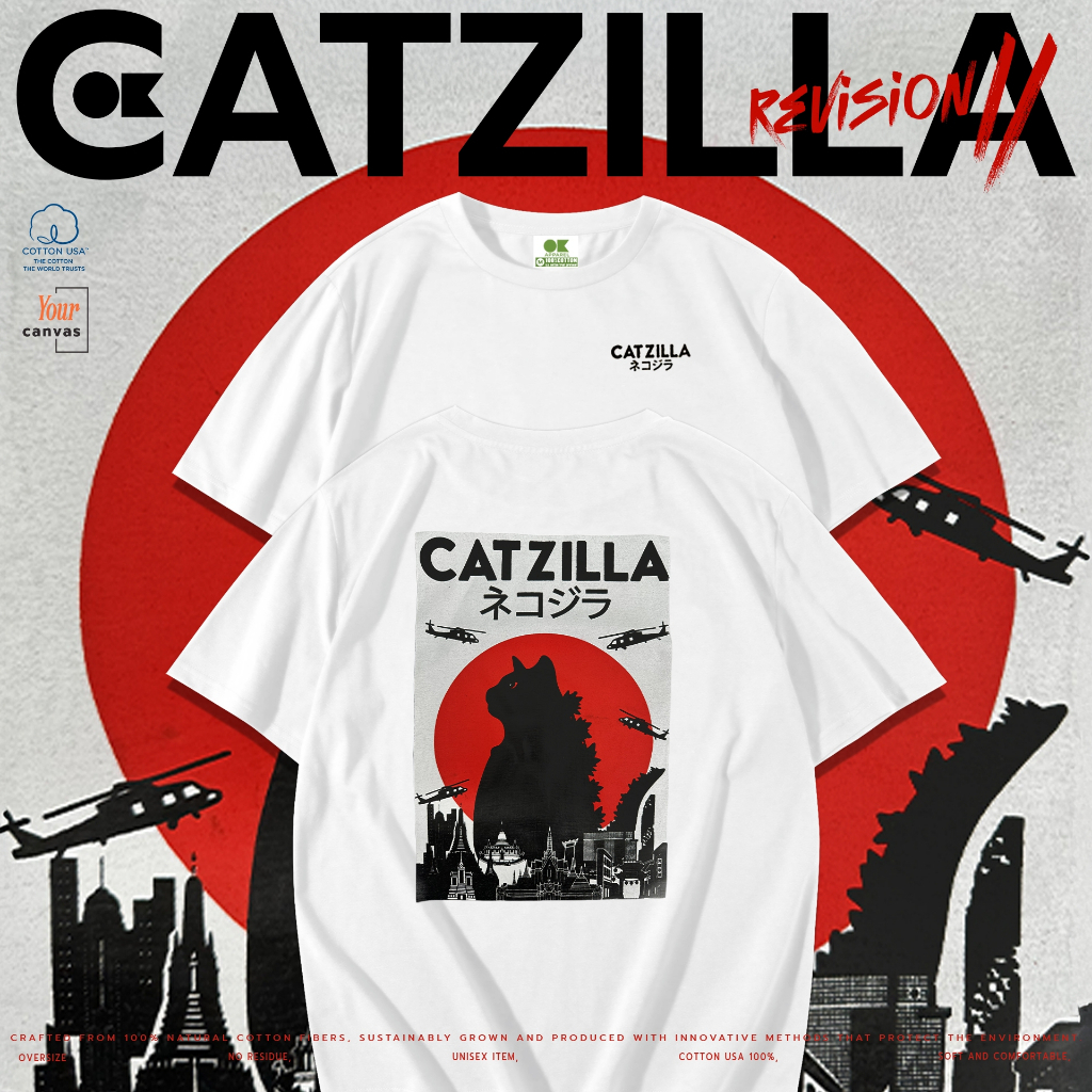 OK Apparel เสื้อยืดคอกลม ลาย Hattrick ทรง oversize Cotton USA พร้อมส่ง
